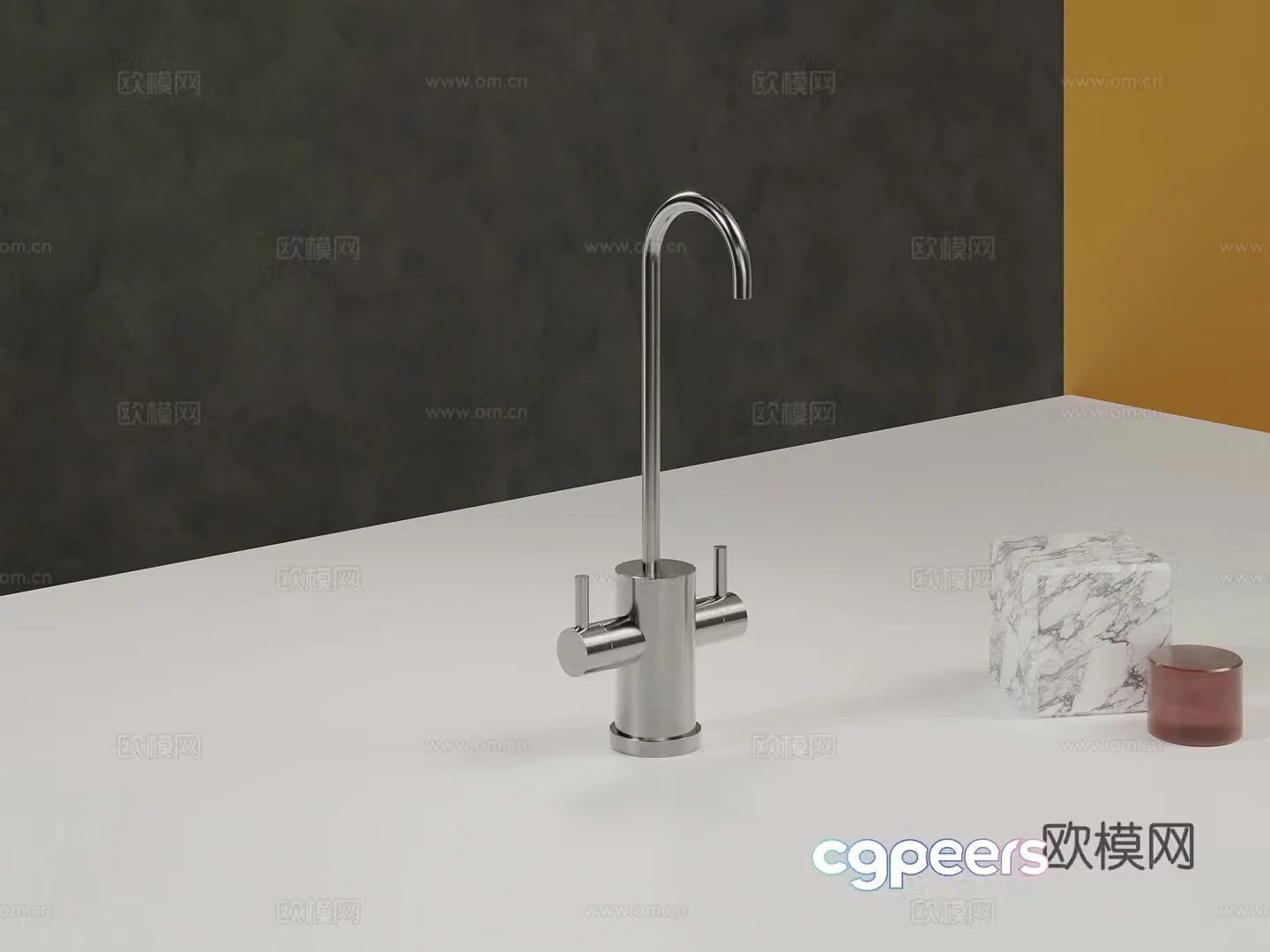 Faucet Modern stainless steel faucet 3d model