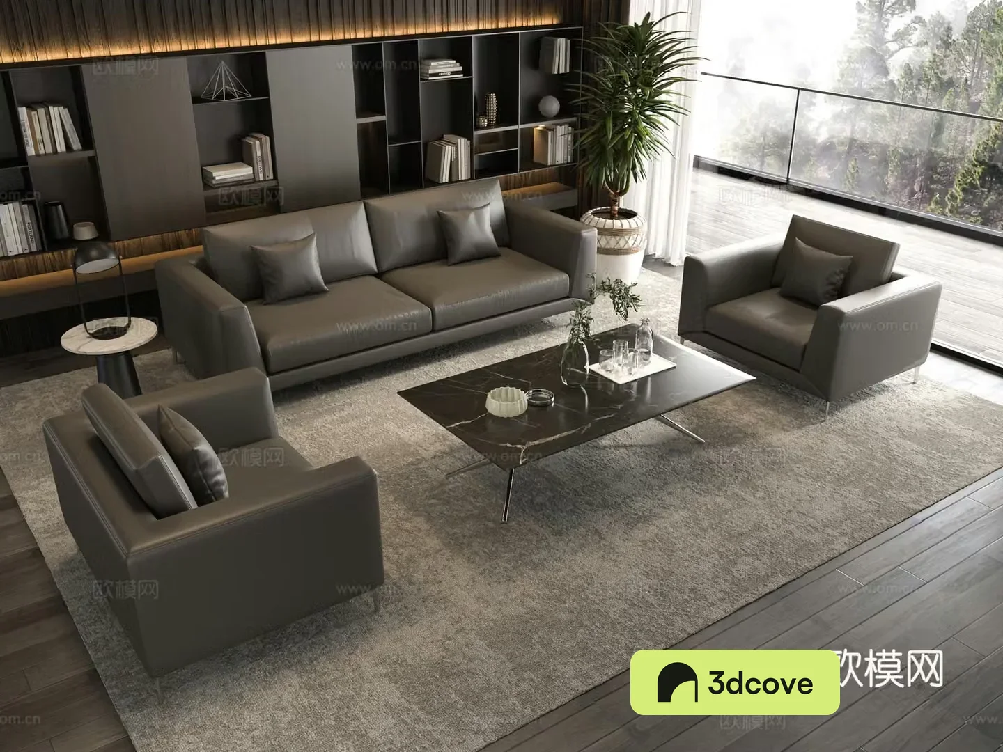 Modern office sofa coffee table combination