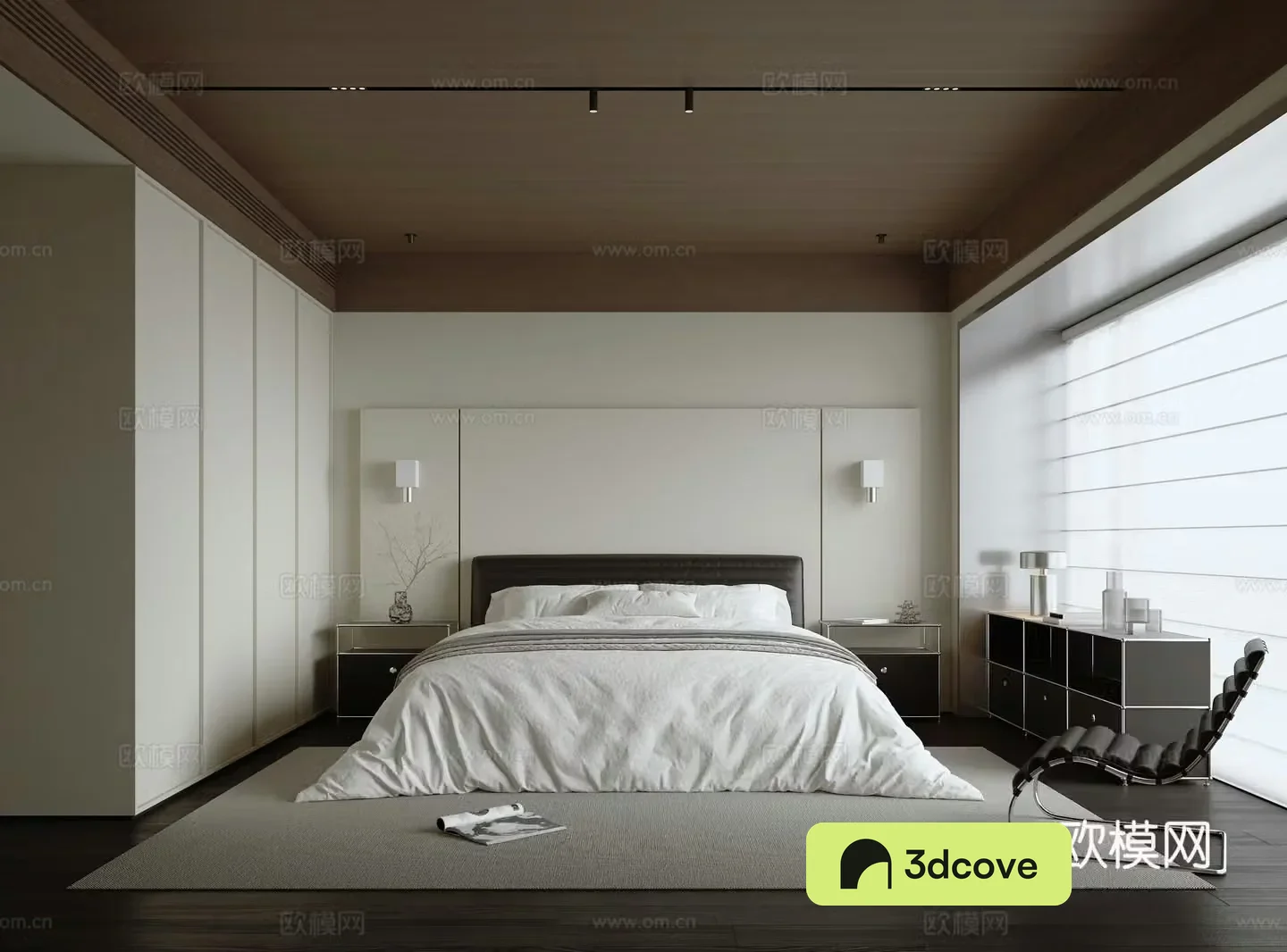Modern minimalist bedroom
