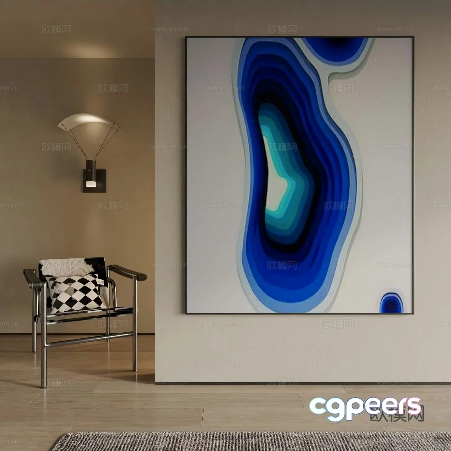Modern decorative painting 3d model