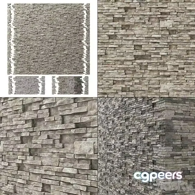 3ds Max Free – Brick stone wall granite many n3