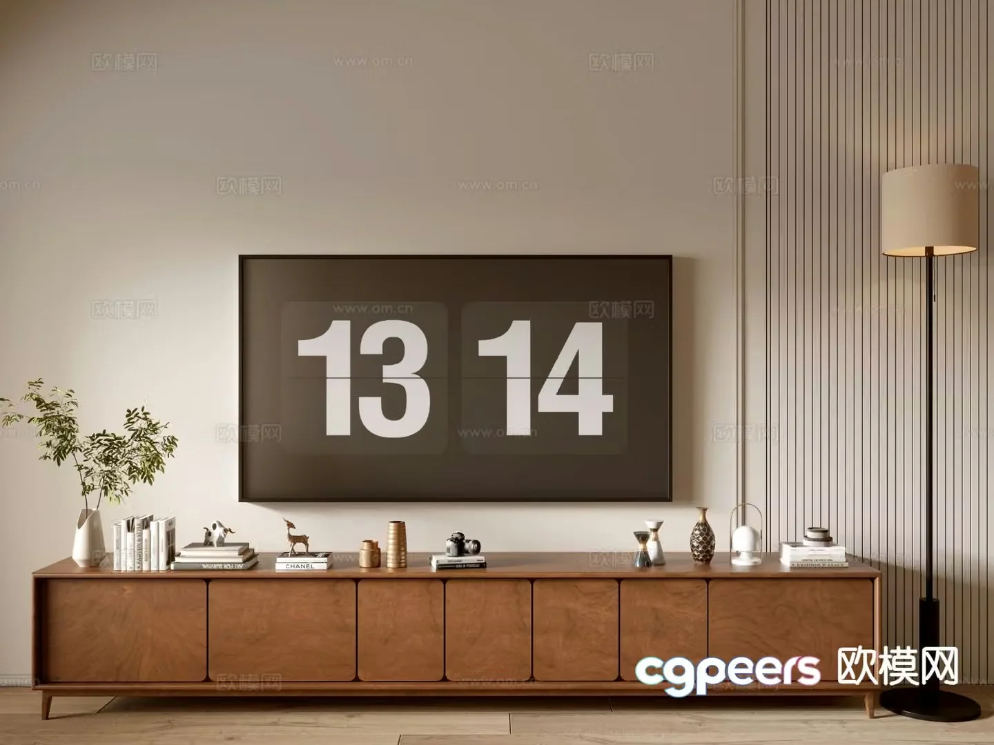 Medieval style TV cabinet 3D model