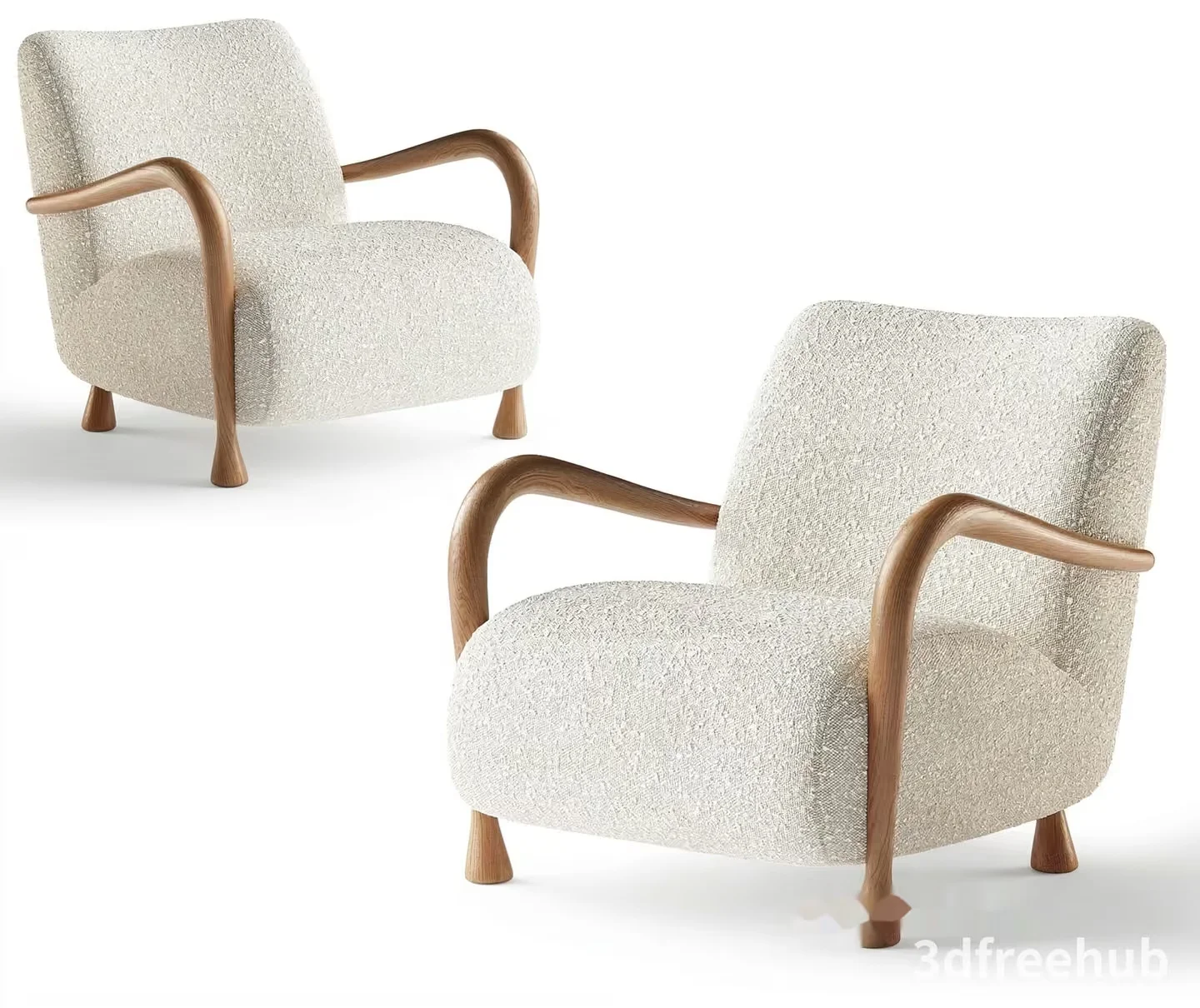 Wooden Armchair 3D Model – 21438 – VRAY Render