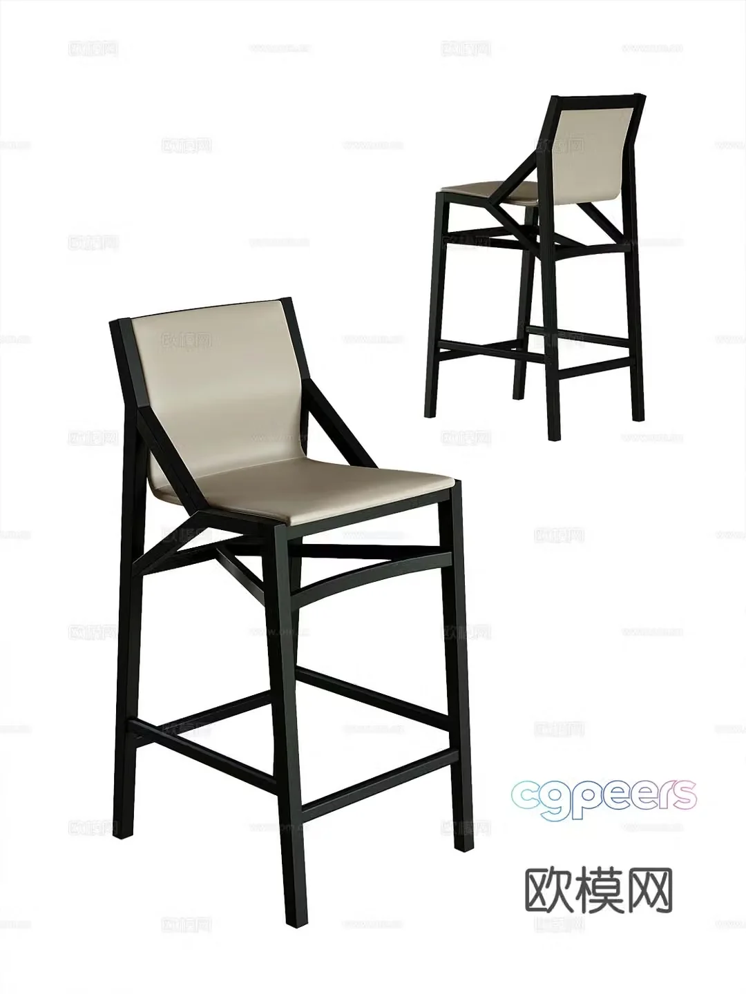 Modern bar stool bar stool high stool 3d model