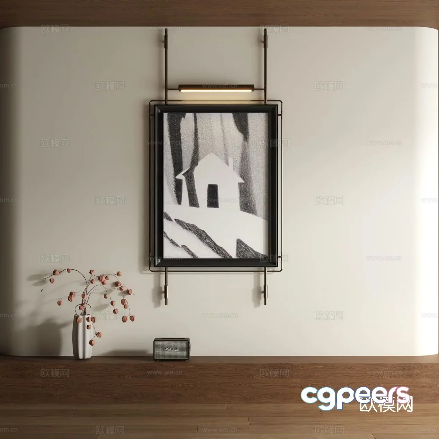 Modern sandstone decorative painting 3d model