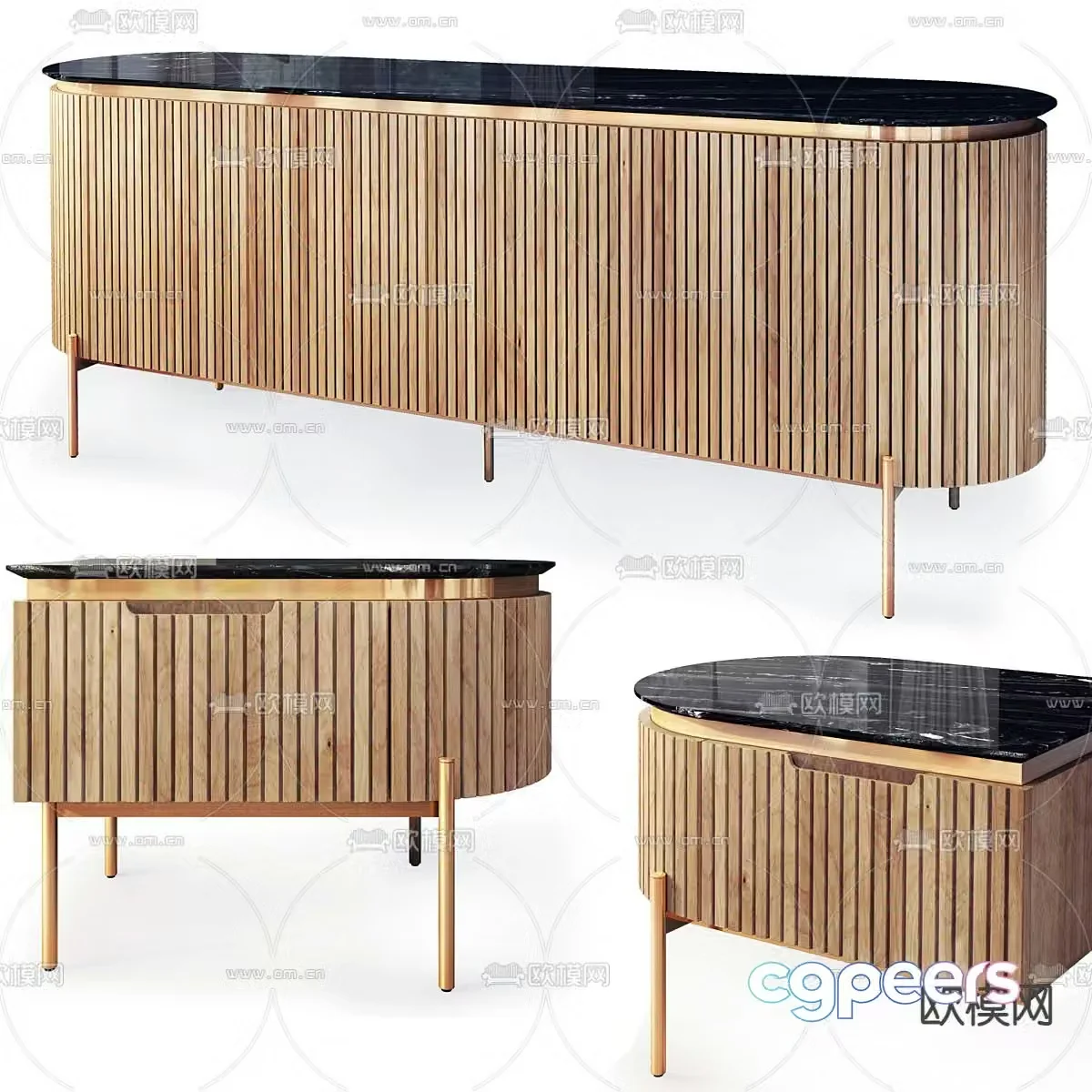 MISSANA light luxury TV cabinet 3D model