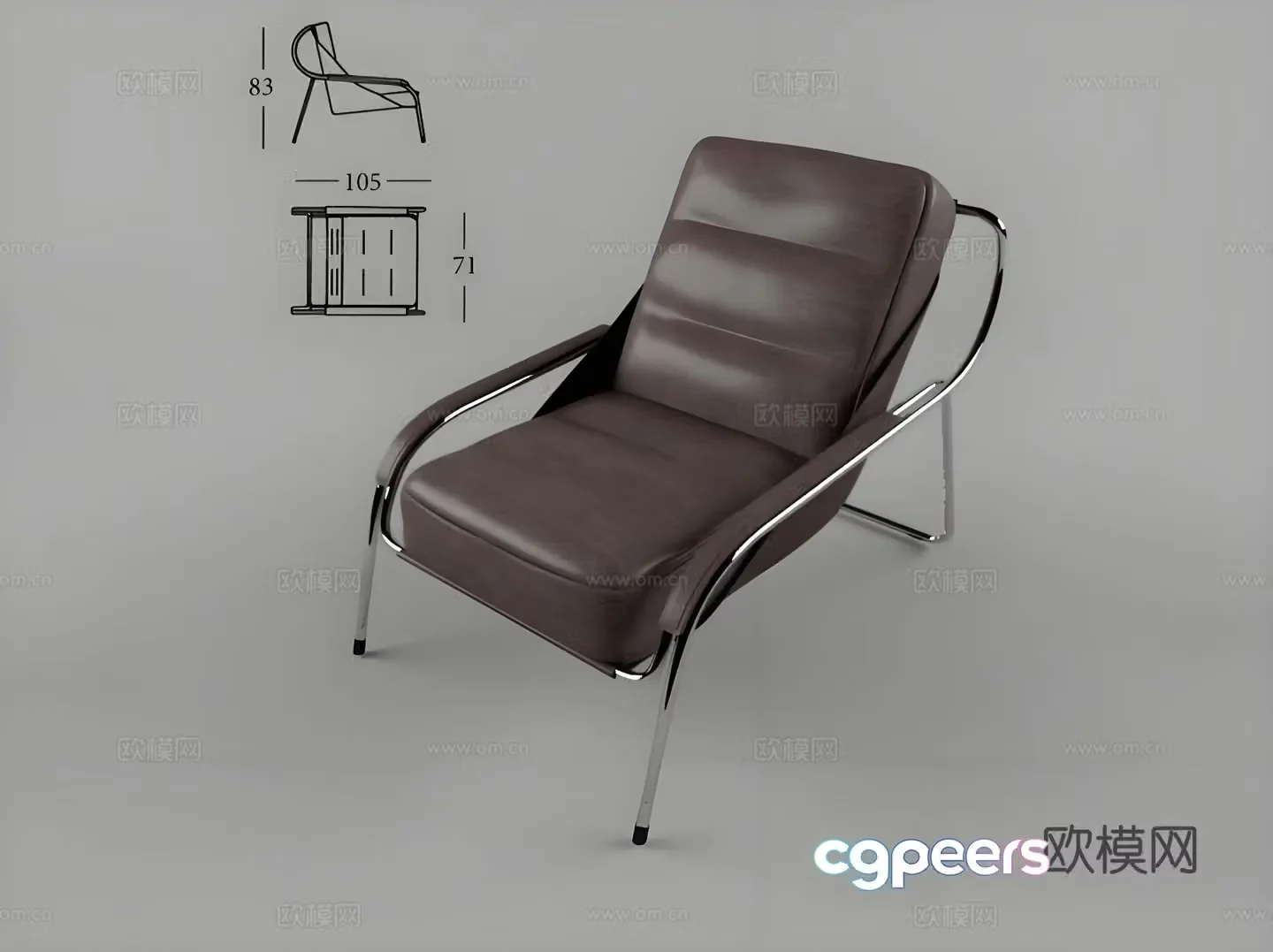Leather Recliner Leisure Recliner 3d Model