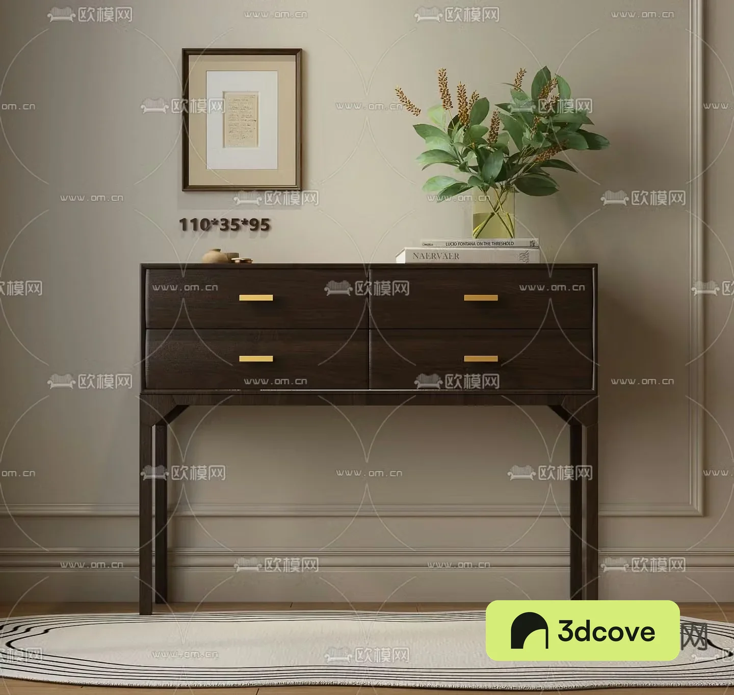 Medieval style entrance cabinet