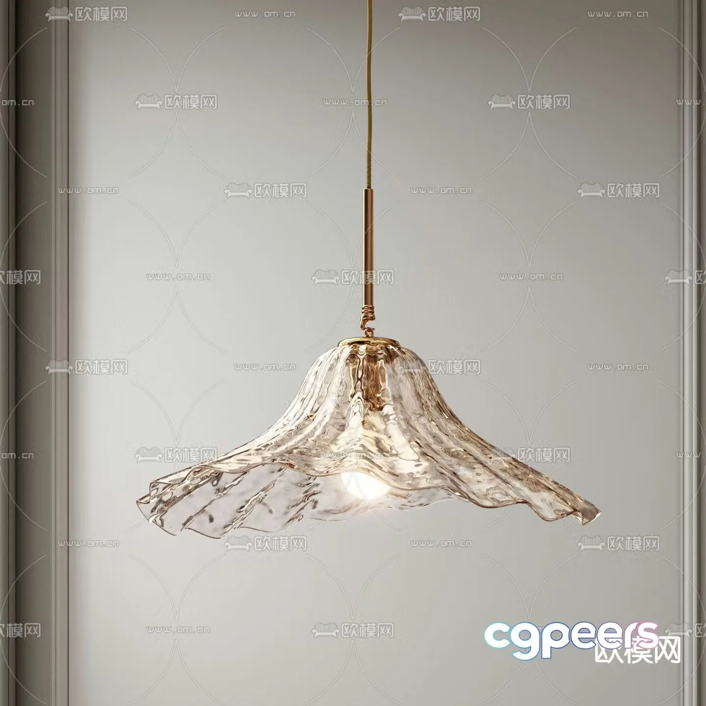 American glass chandelier special shaped glass chandelier 3d model