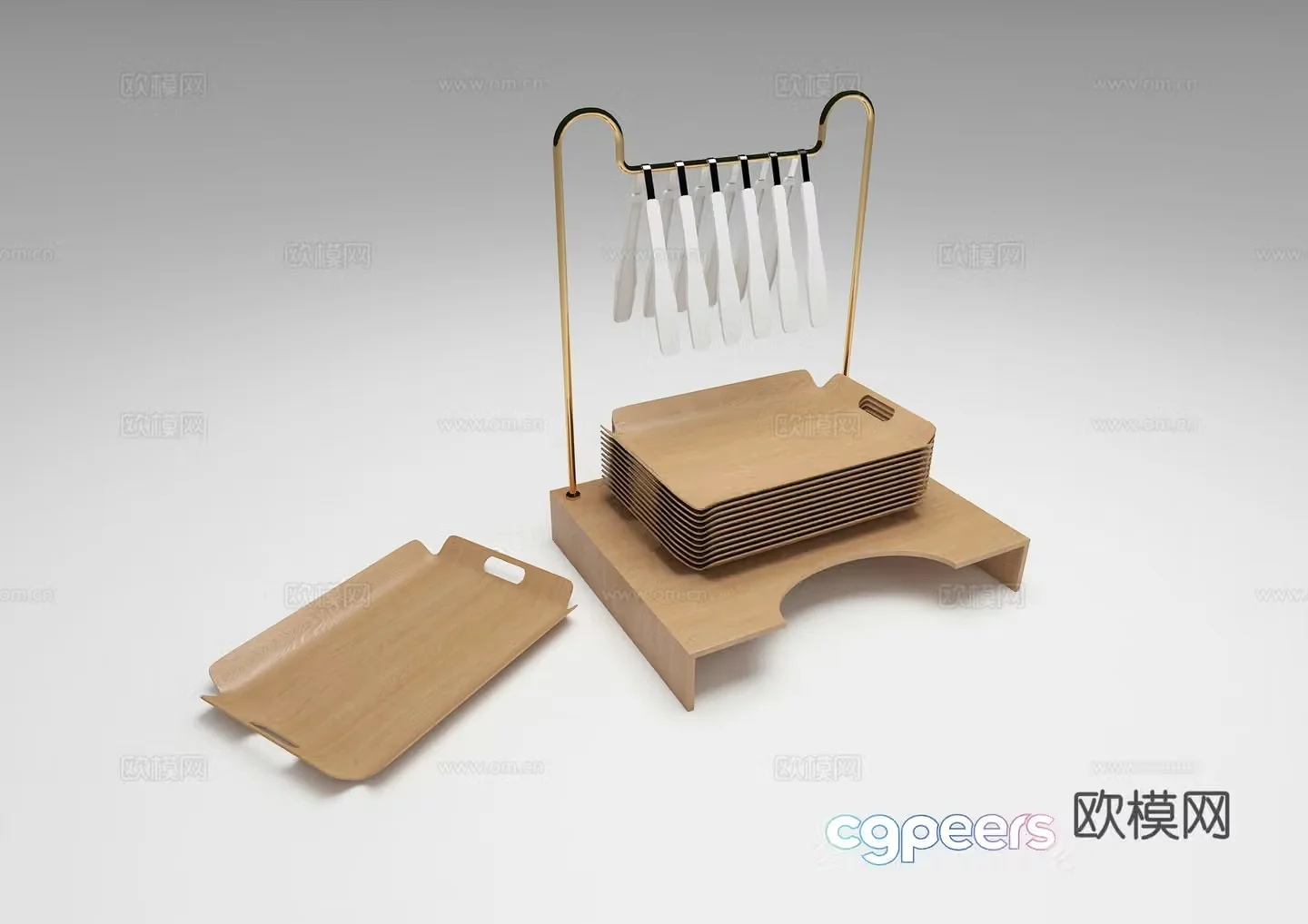 Tray baking tray clip cake shop plate bread clip 3d model
