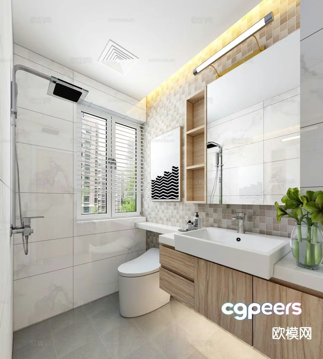 Modern minimalist bathroom bathroom 3d model
