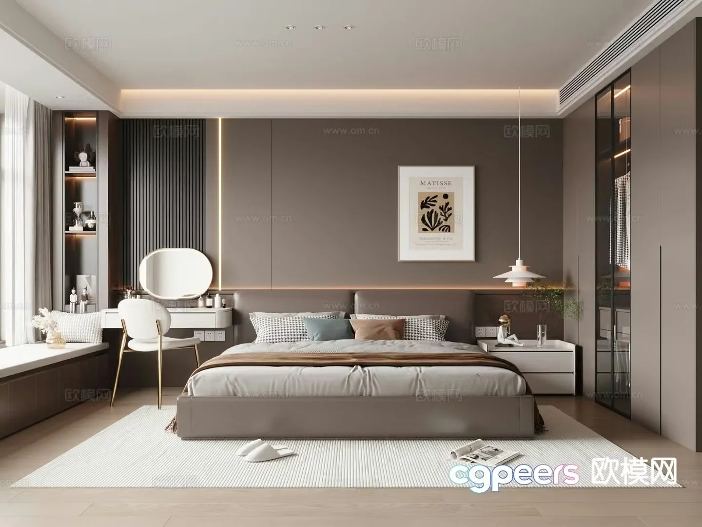 Italian style bedroom master bedroom 3d model