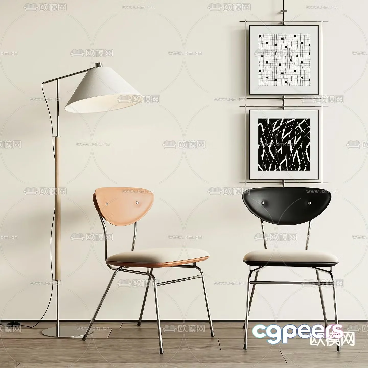 leather chair dining chair 3d model