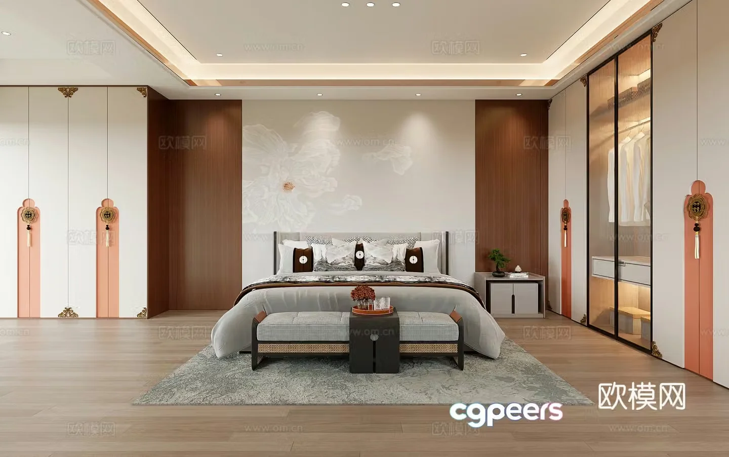 New Chinese style daughter bedroom 3d model