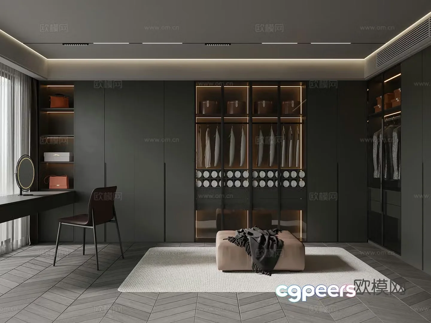 13 Italian minimalist cloakroom wardrobe clothing 3d model