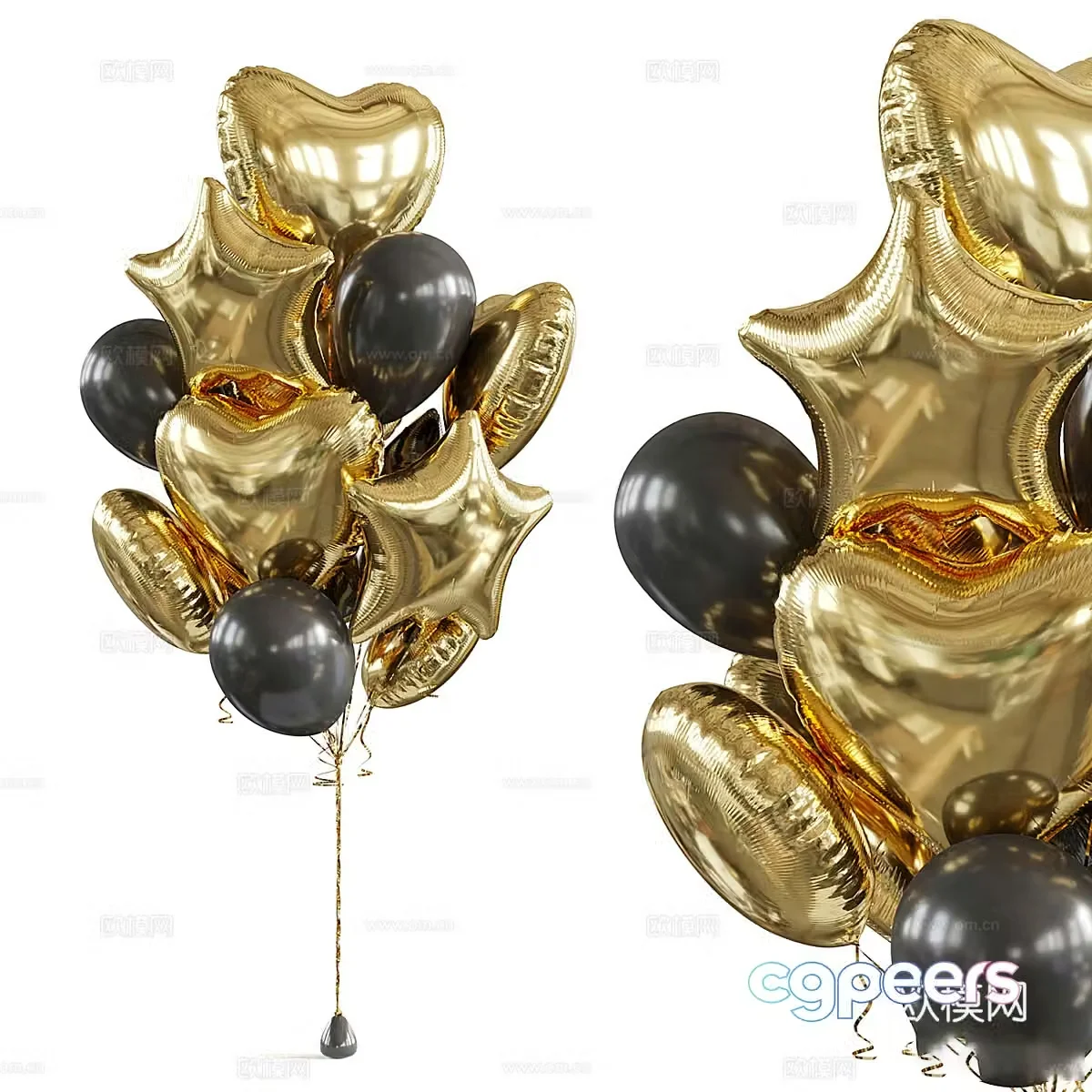 3d model of aluminum foil balloon