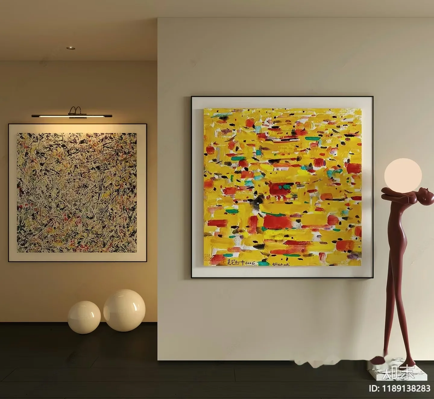 Abstract Artwork In A Modern Setting 3D Model – 7855 – VRAY Render