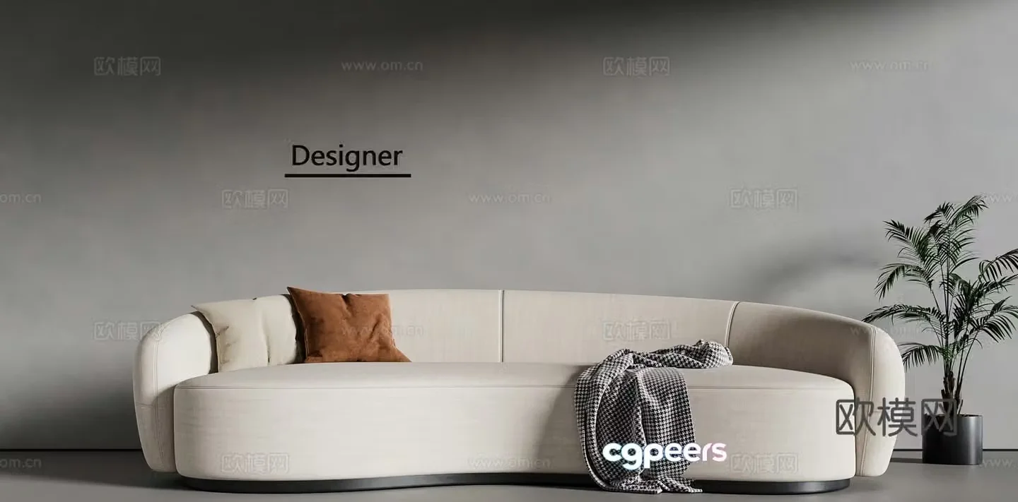 Modern special-shaped sofa curved sofa 3d model