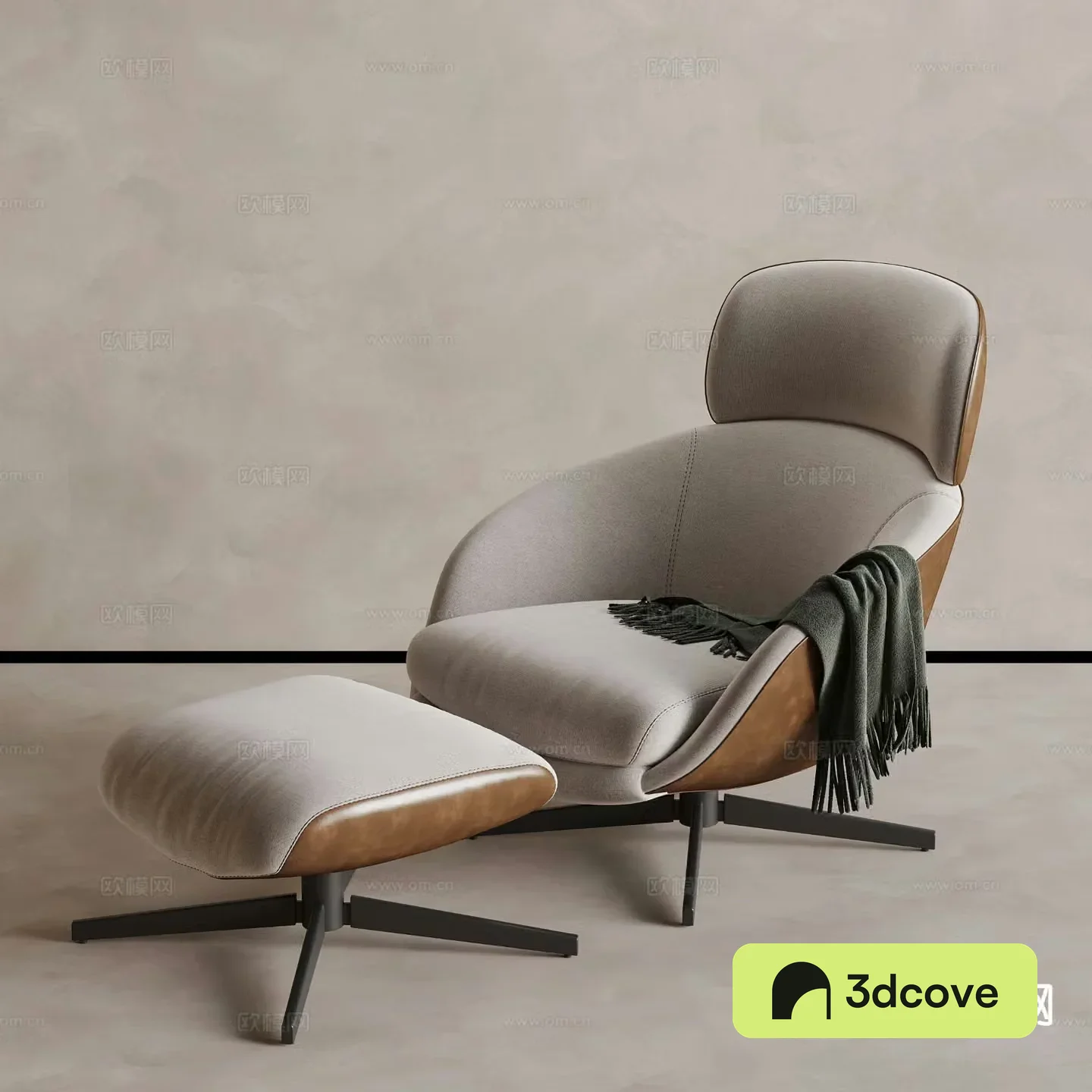 Modern lounge chair footrest