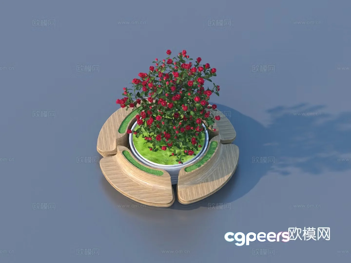 Tree Pool Sitting Bench Tree Pool Flower Bed 3D Model