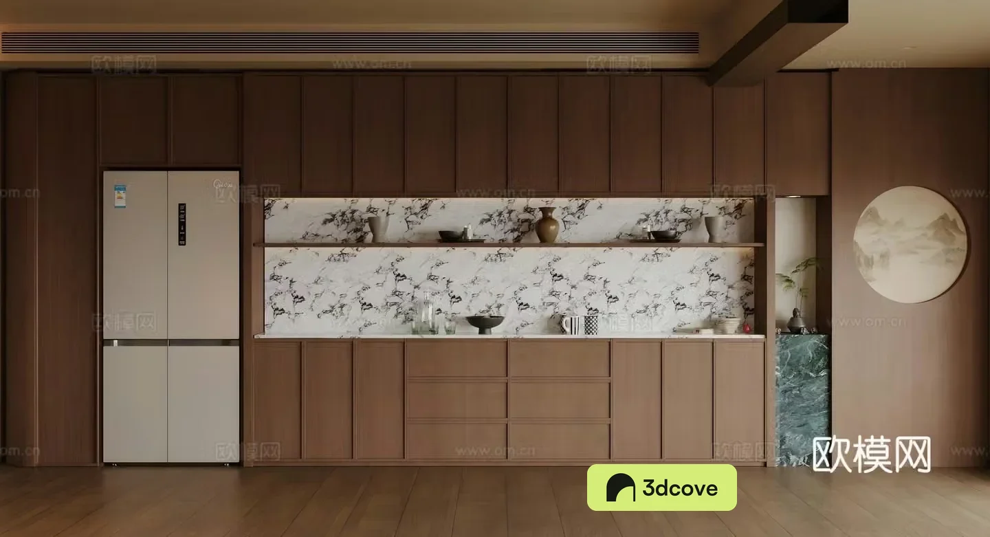 New Chinese-style Zen sideboard tea cabinet sideboard refrigerator sideboard meal preparation sideboard