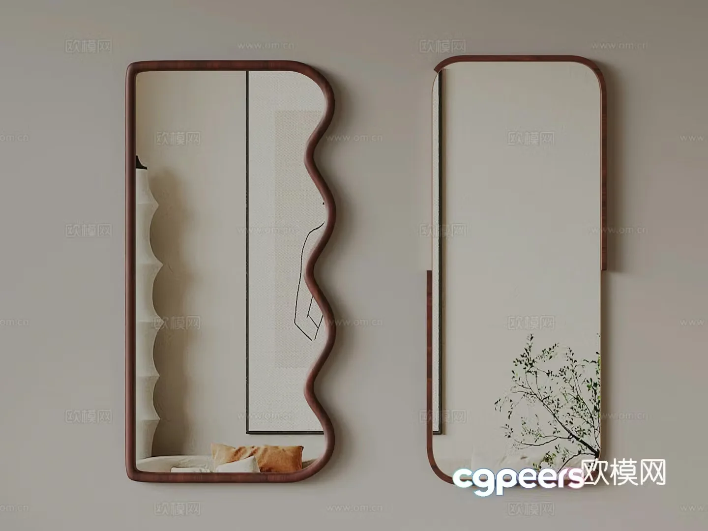Middle-aged full-body mirror bathroom mirror 3D model