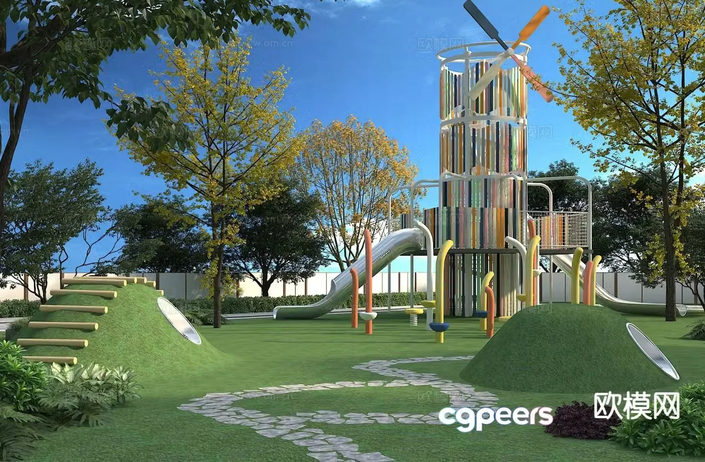 Park landscape 3d model