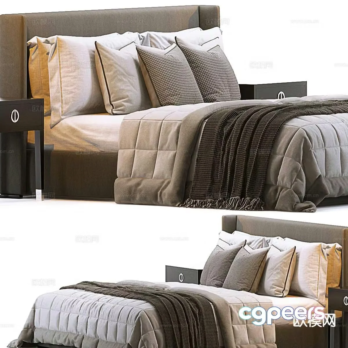 Italian single bed 3d model
