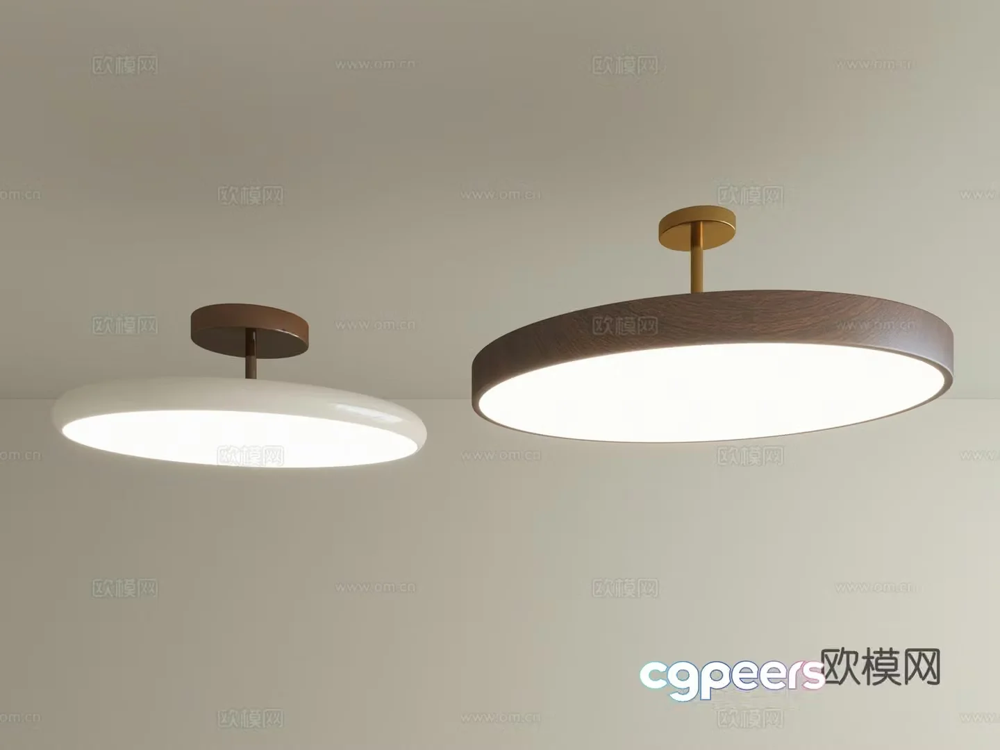 Medium style round bedroom lamp creative wood grain color corridor corridor lamp simple dining hallway balcony ceiling chandelier 3d model