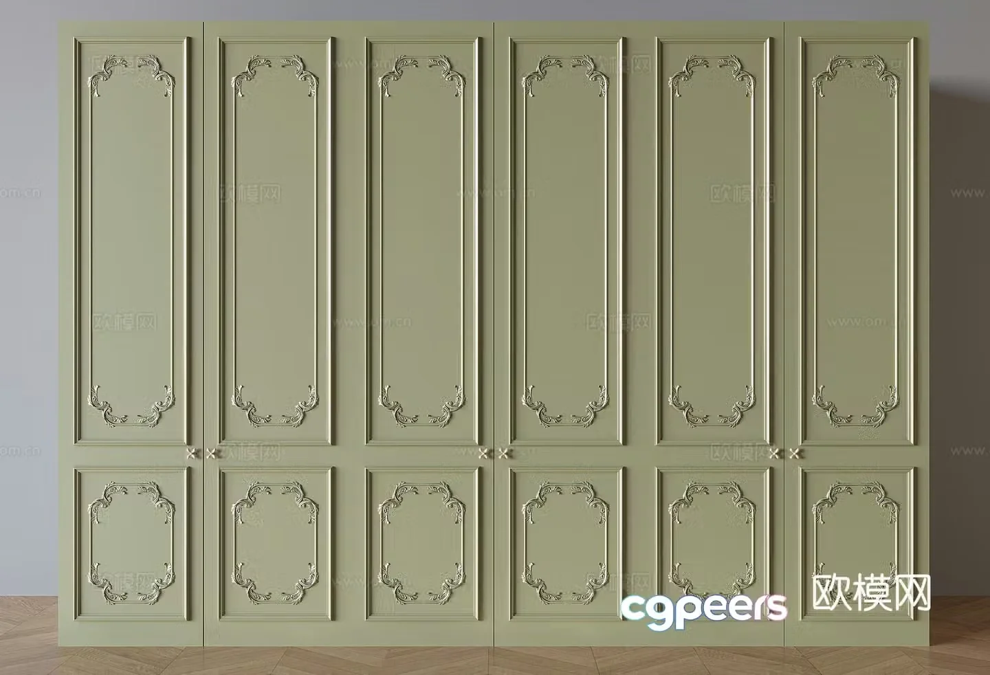 French wardrobe door panel 3d model