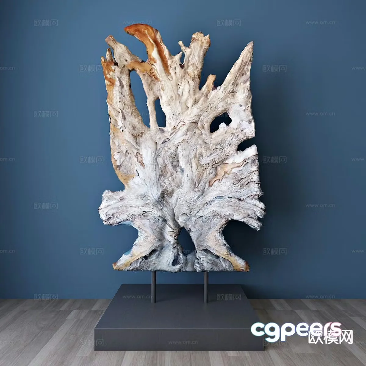 Modern wooden ornaments sculpture decoration 3d model