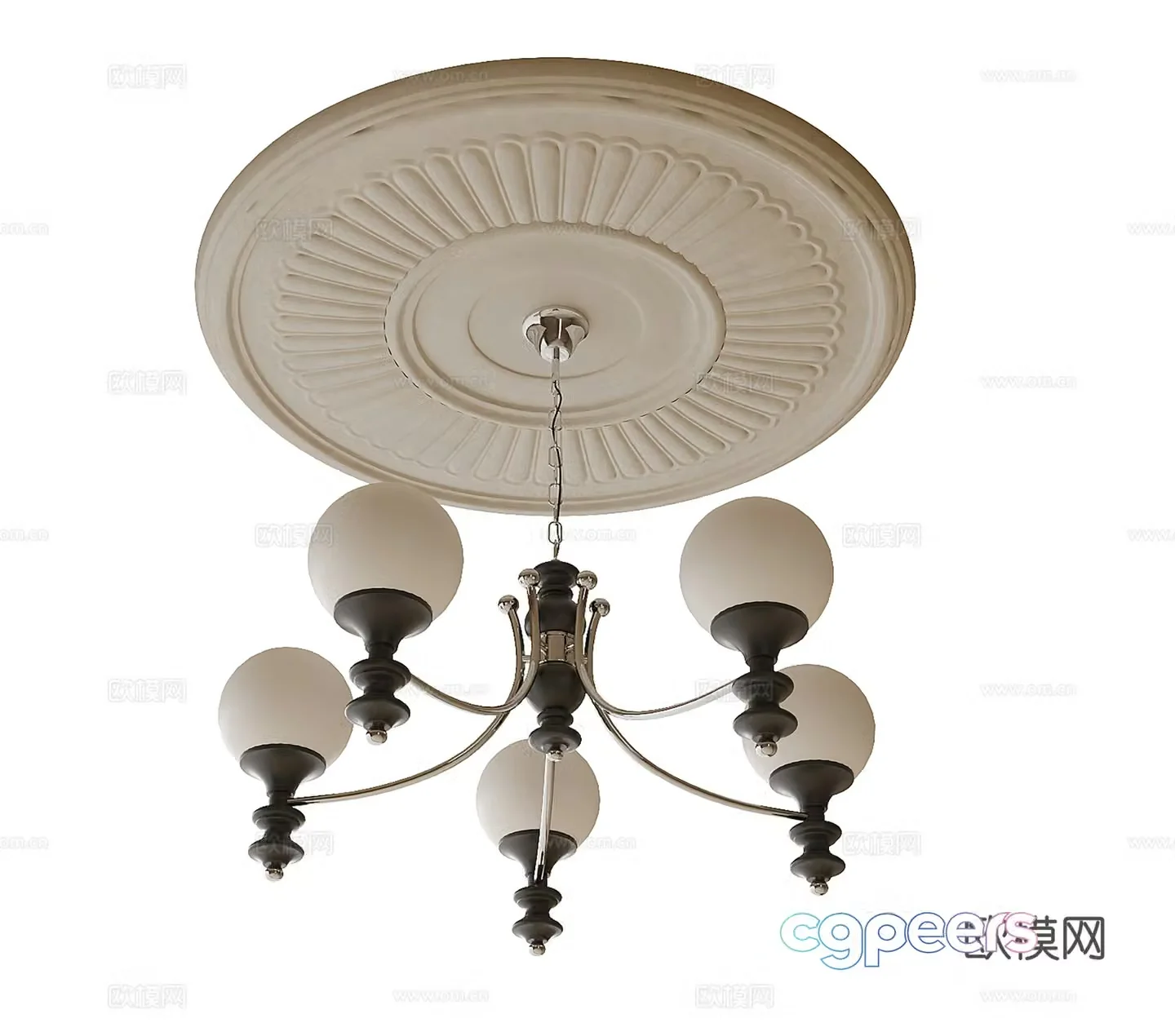 French chandelier hall chandelier 3d model
