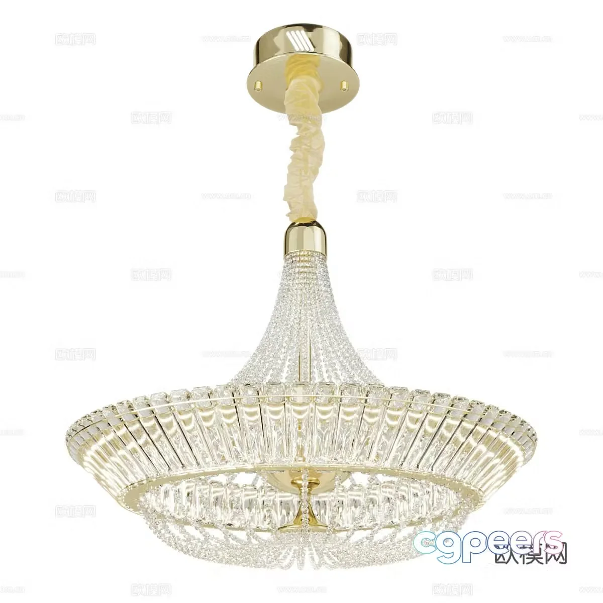French crystal chandelier 3d model