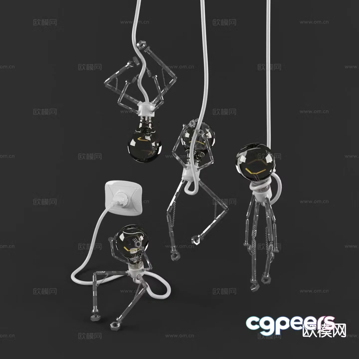 Creative villain chandelier 3d model
