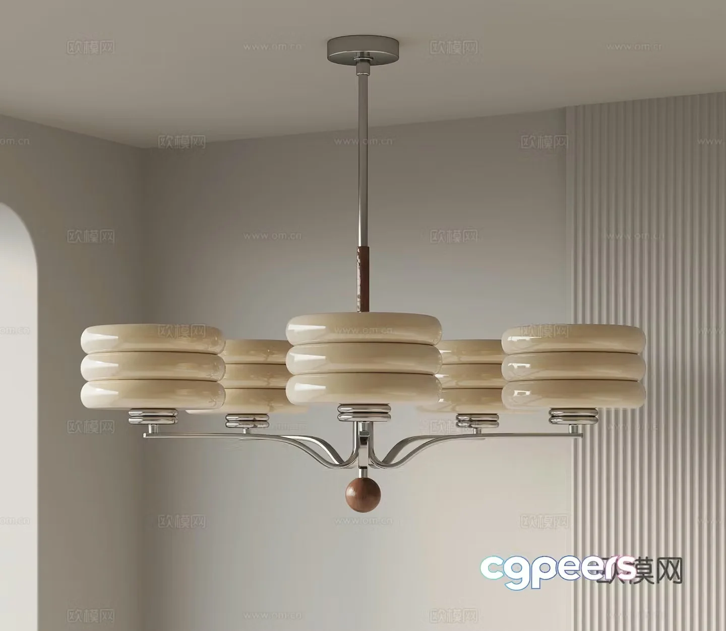 Chandelier French retro chandeliers Metal chandeliers Multi-head chandeliers Restaurant chandeliers 3D model