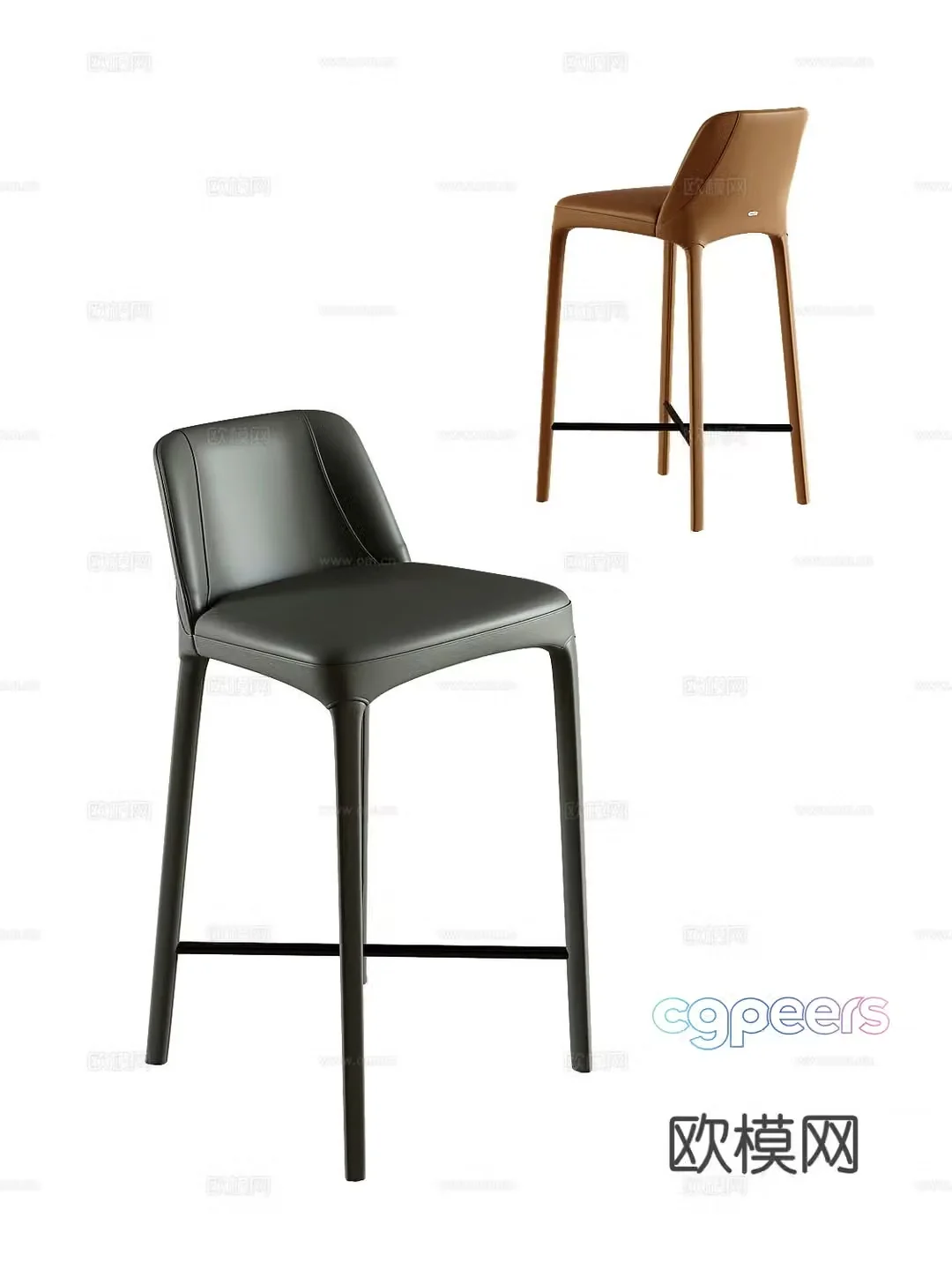 Modern bar stool bar stool high stool 3d model