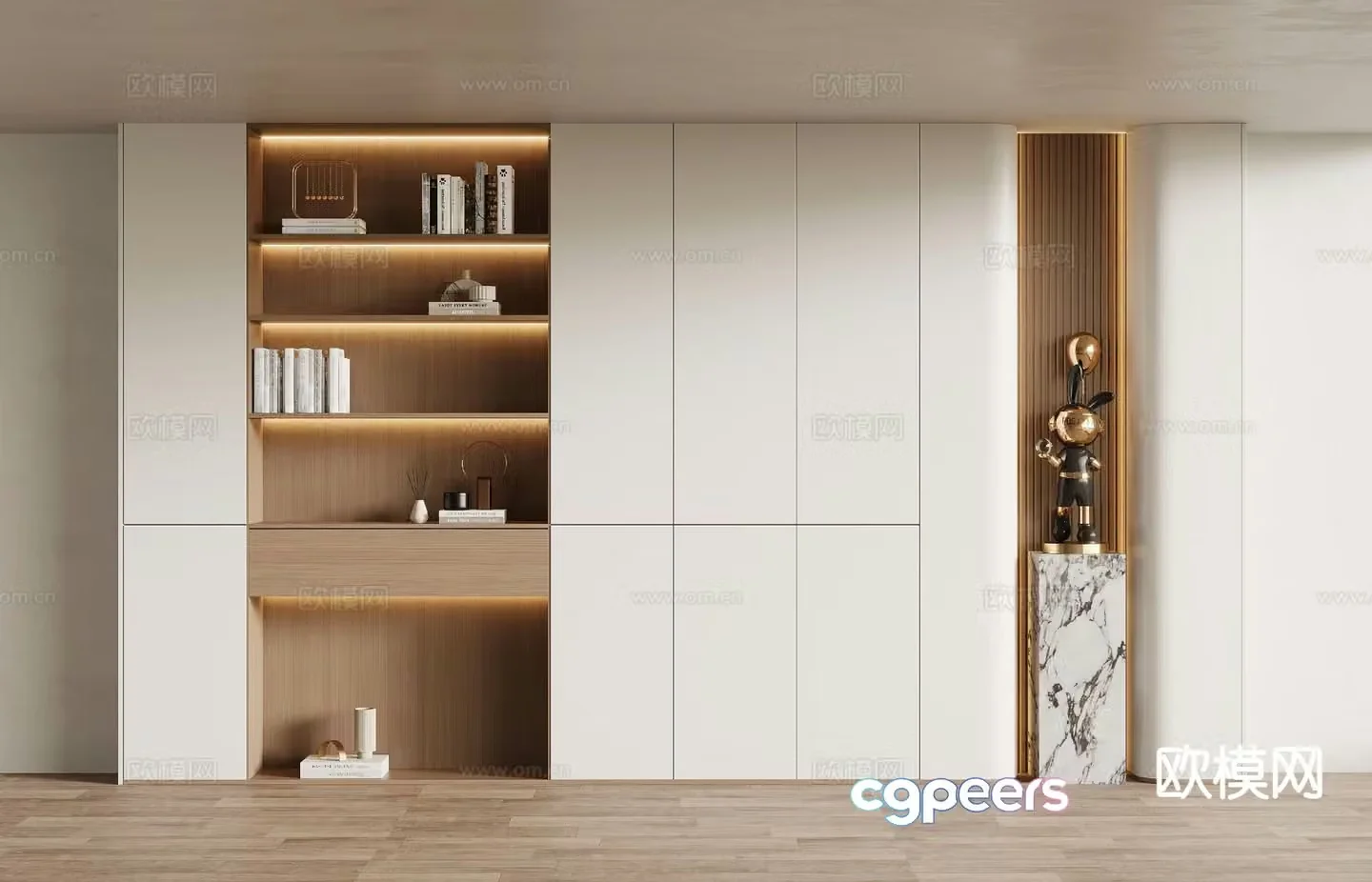 Modern bookcase bookshelf storage rack 3d model