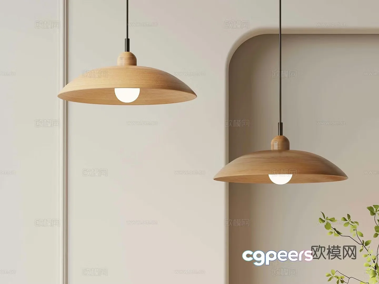 Wasabi Middle Ancient Chandelier Solid Wood Chandelier Restaurant Chandelier Bedside Light 3D Model