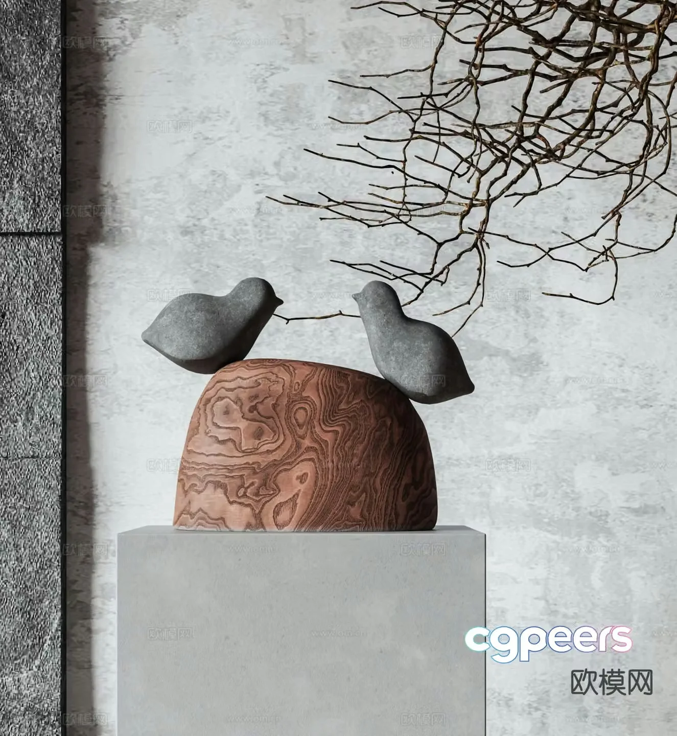New Chinese-style sculpture art ornaments 3D model