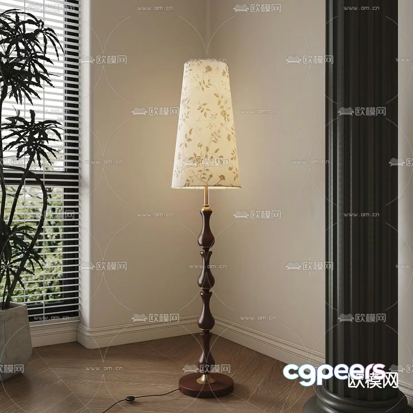 French floor lamp 3d model