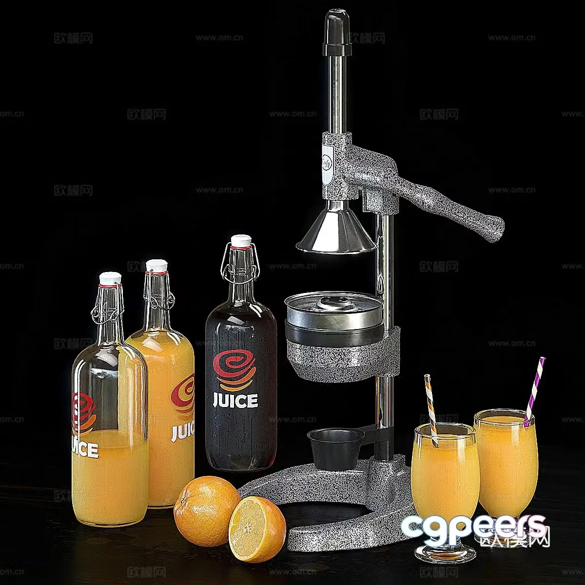 Juicer and juice 3d model