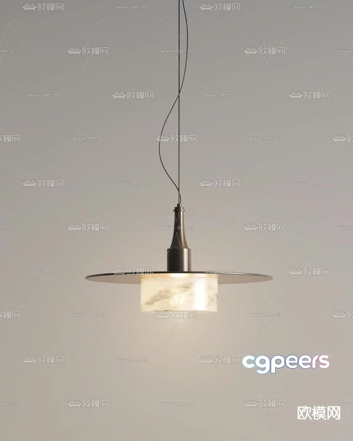 Translucent stone chandelier bedside chandelier 3d model
