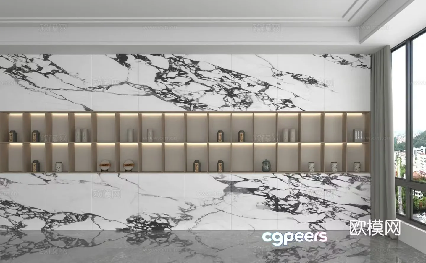 Modern tea cabinet tea cabinet 3d model