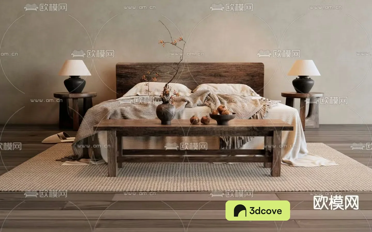 Wabi-sabi double bed