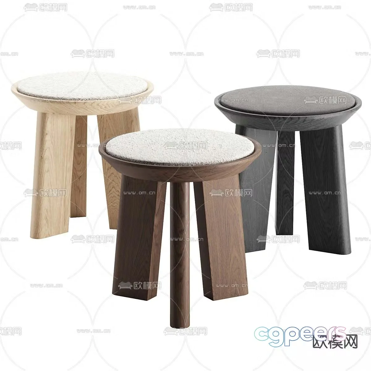Stool round stool 3d model