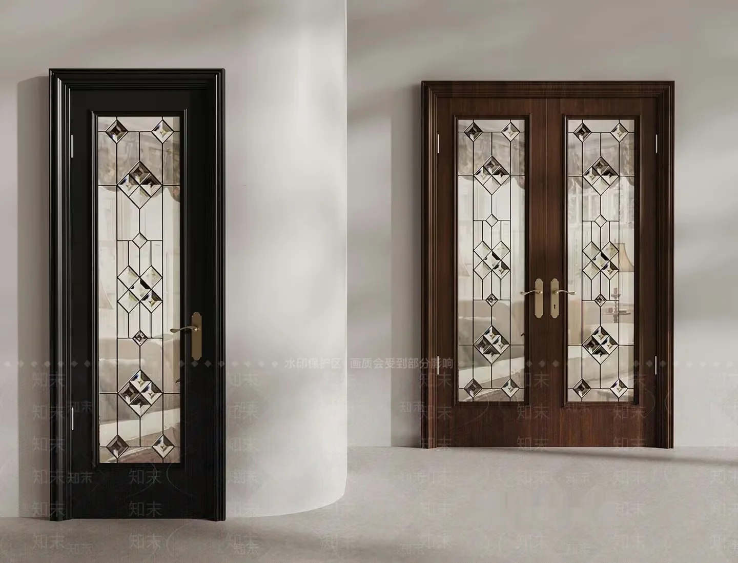 Wooden Double Doors 3D Model – 9483 – VRAY Render