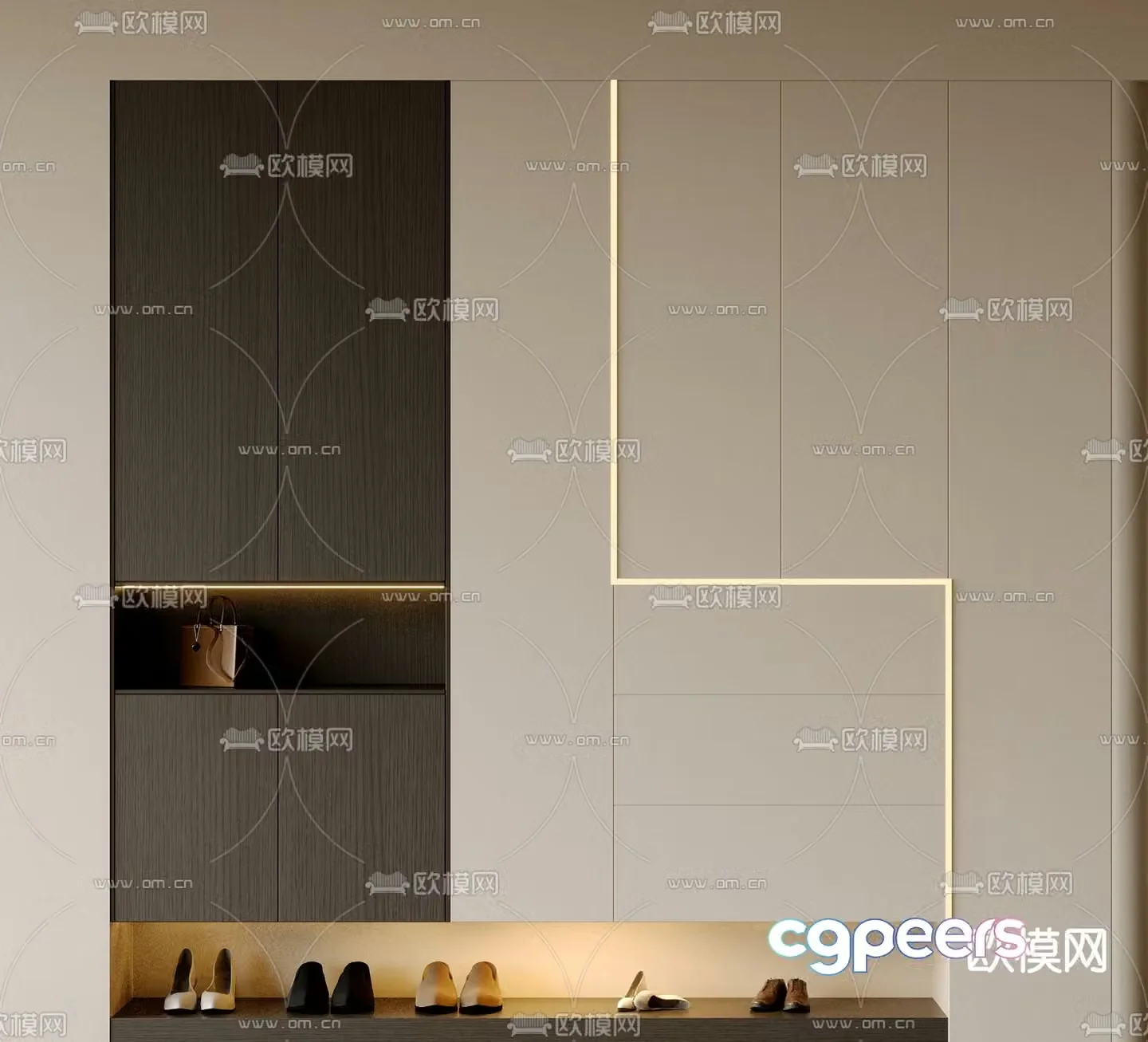 Modern entrance entrance door cabinet 3D model