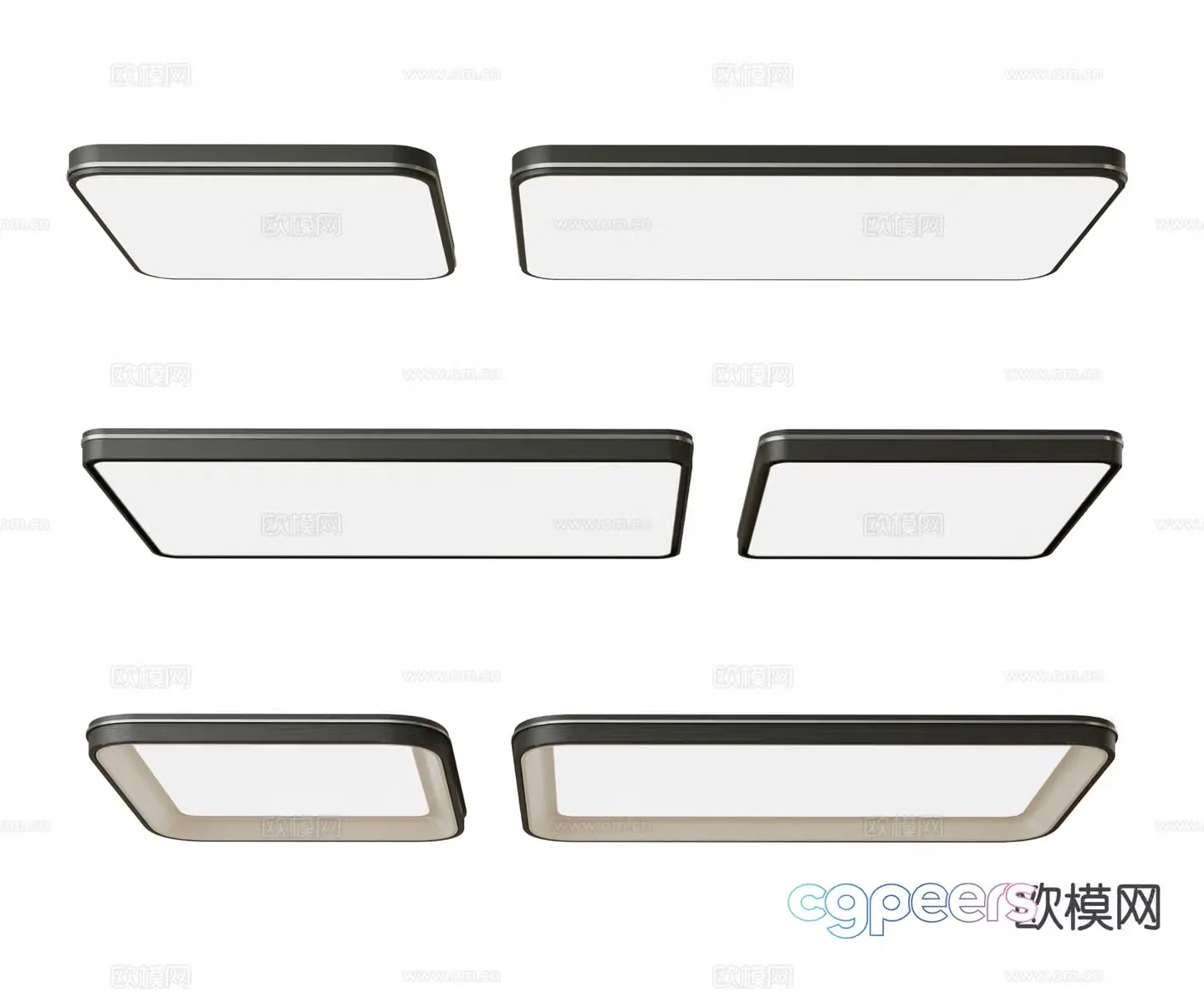 Square ceiling lamp 3d model