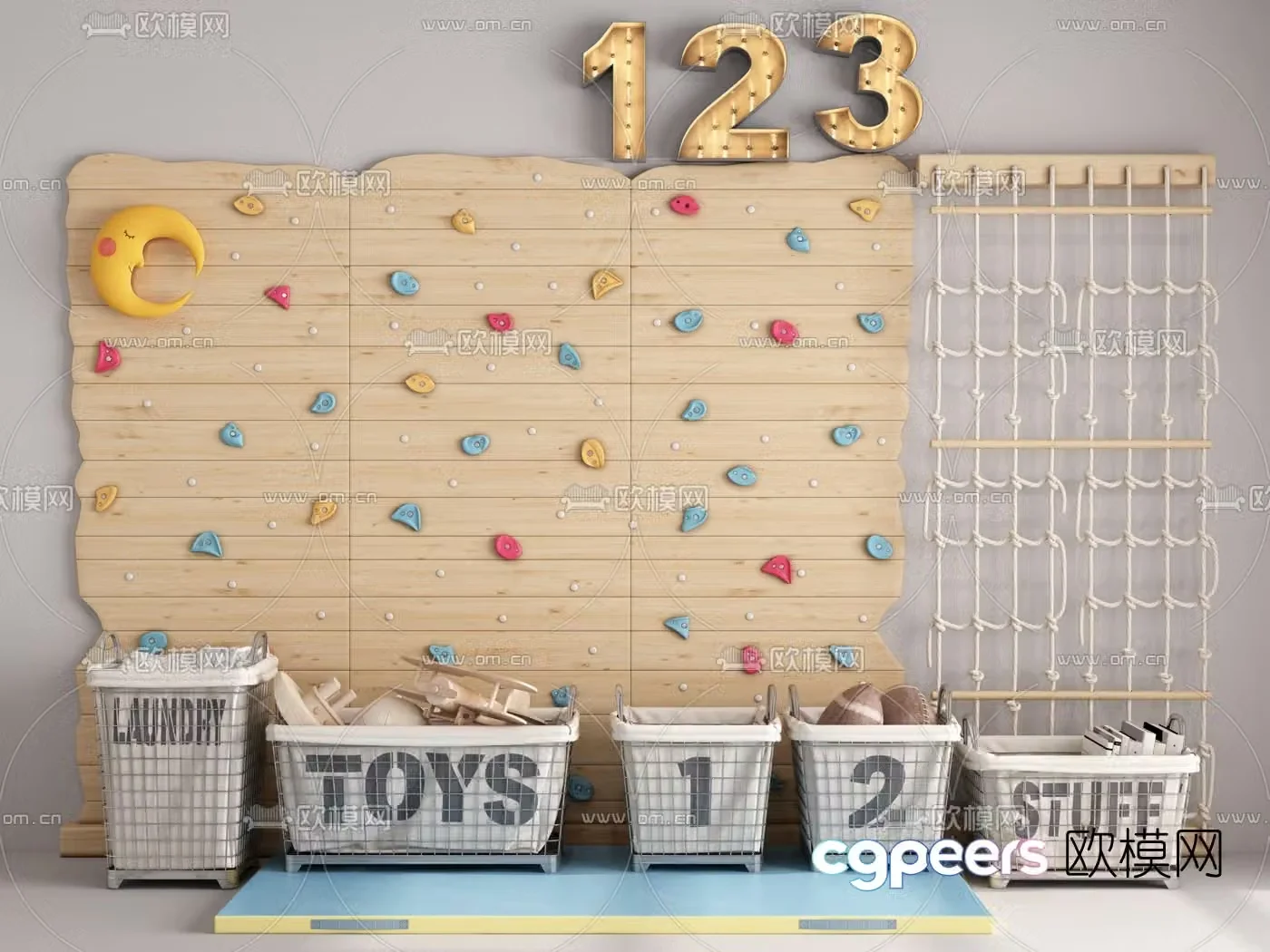 Modern children’s climbing wall toy 3d model