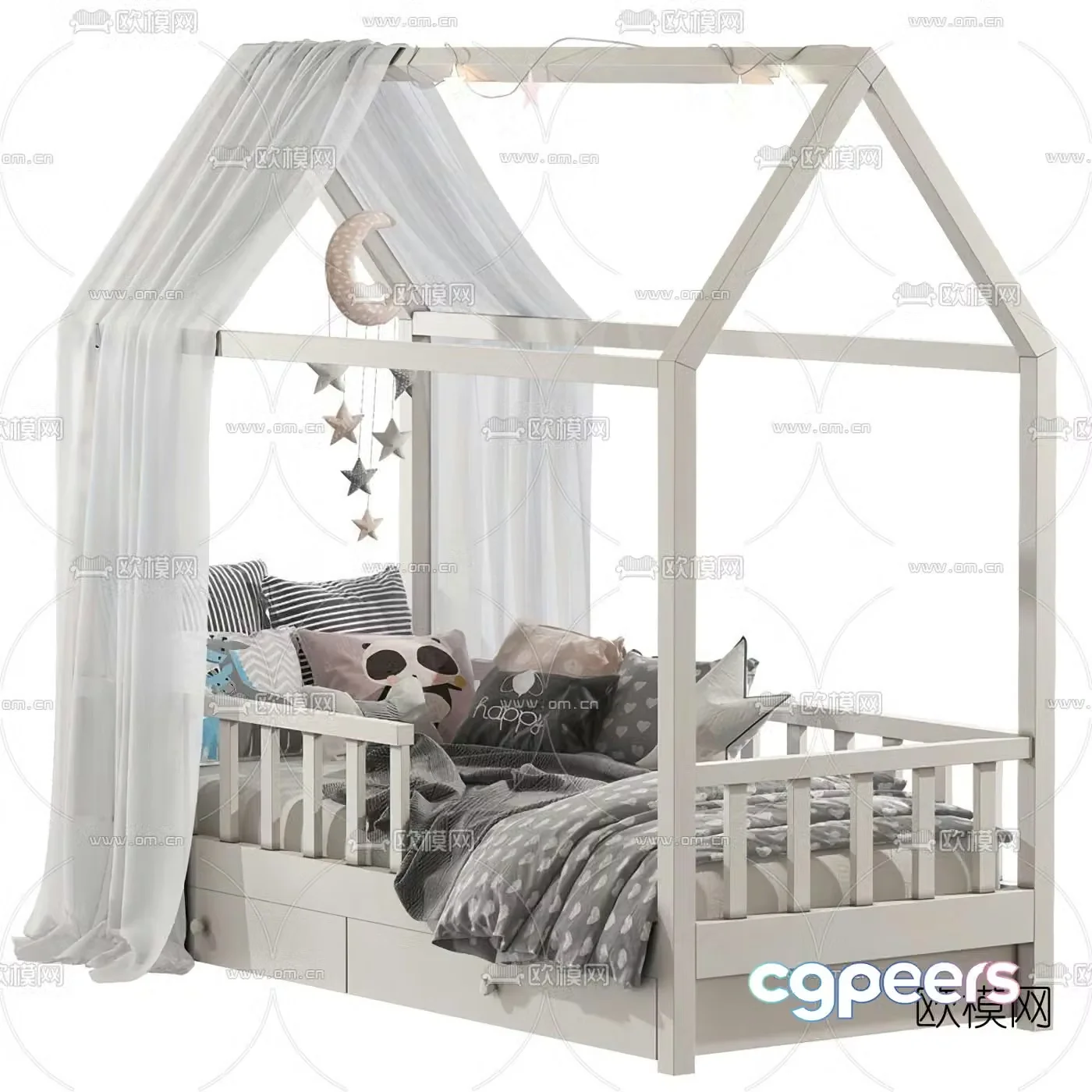 Modern children’s bed 3d model